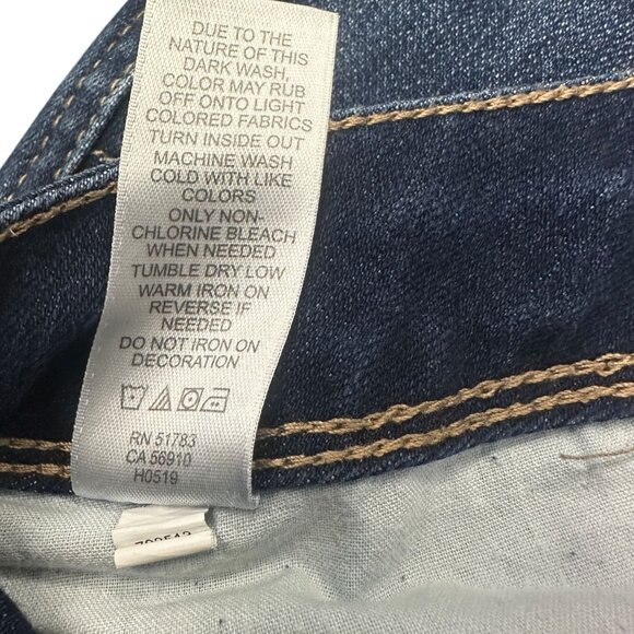 Maurices Womens 18w Long Bootcut Blue Jeans Dark Wash Thick Stitching Stretch - Picture 10 of 14